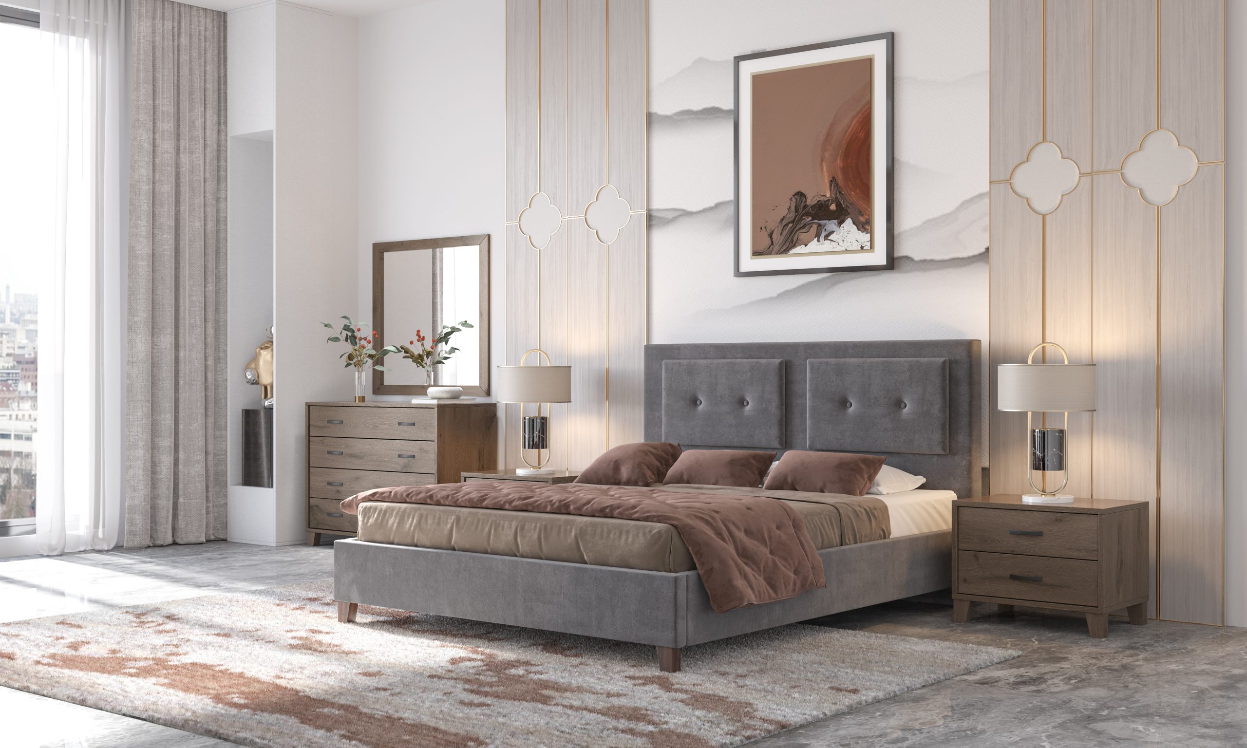 bed_108_A638_00000.jpg ΚΡΕΒΑΤΙ 1108S ΡΟΖ ΥΦΑΣΜΑ ΚΑΣΤΑΝΗ - Image 1